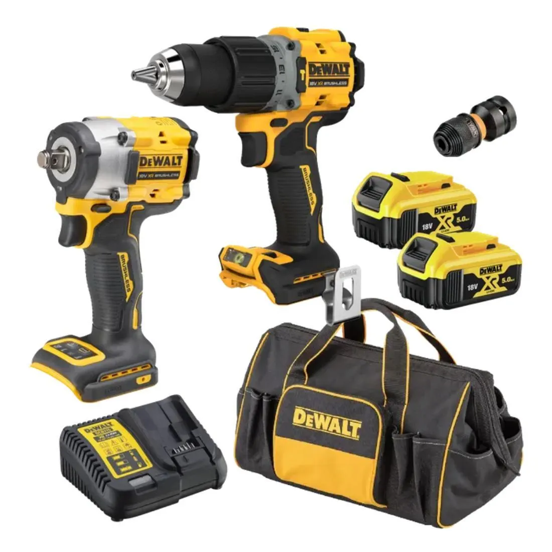 18V XR Brushless Compact 2 Piece Kit 5.0Ah