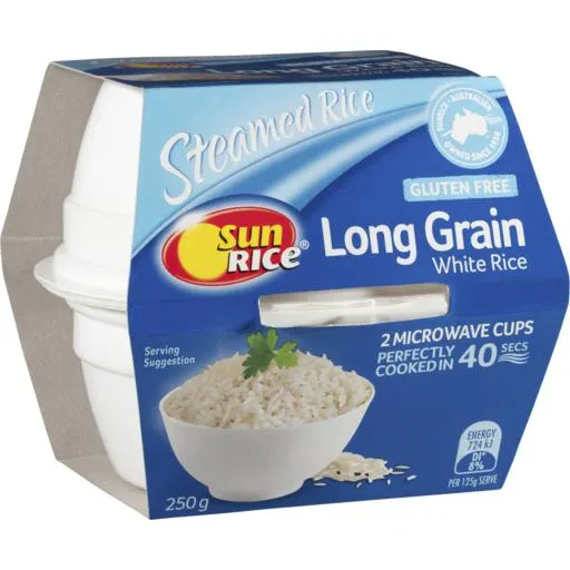 Sun Rice Quick Cups Long Grain White 2 Pack