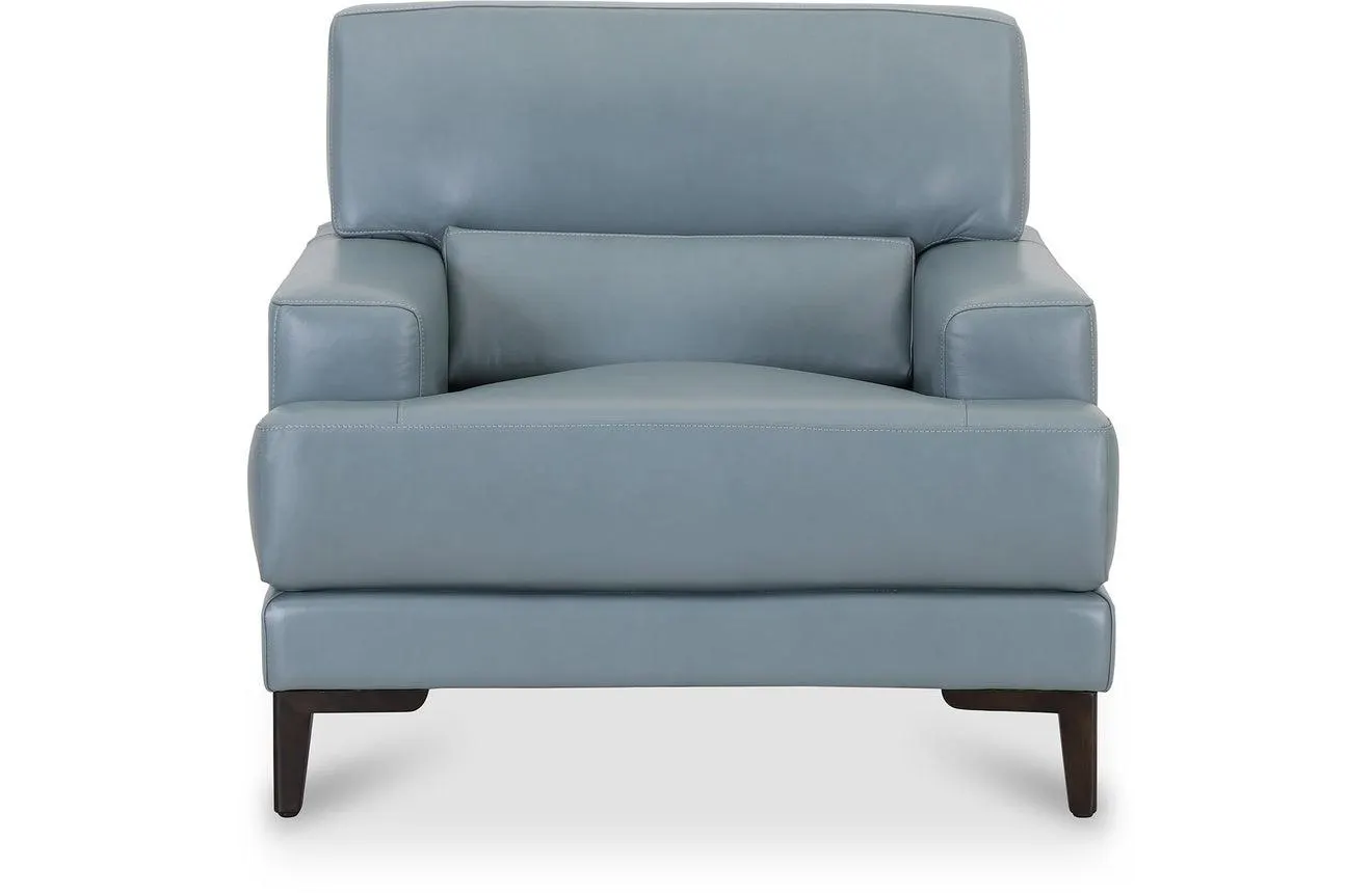 Livigno Leather Armchair - Steel Blue