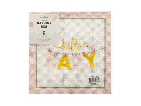 20pc Serviettes 33x33cm Baby Pink