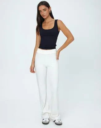 Cotton Foldover Flare Pant