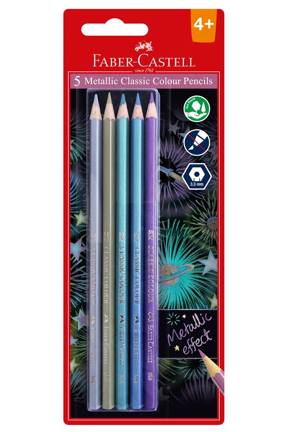 Faber Castell Metallic Colour Pencils Pack of 5