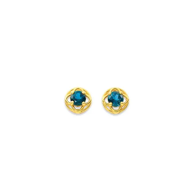 9ct London Blue Topaz Celtic Designed Studs