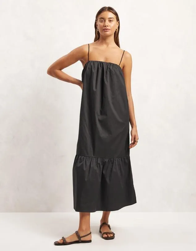 Organic Cotton Tiered Hem Midi Dress