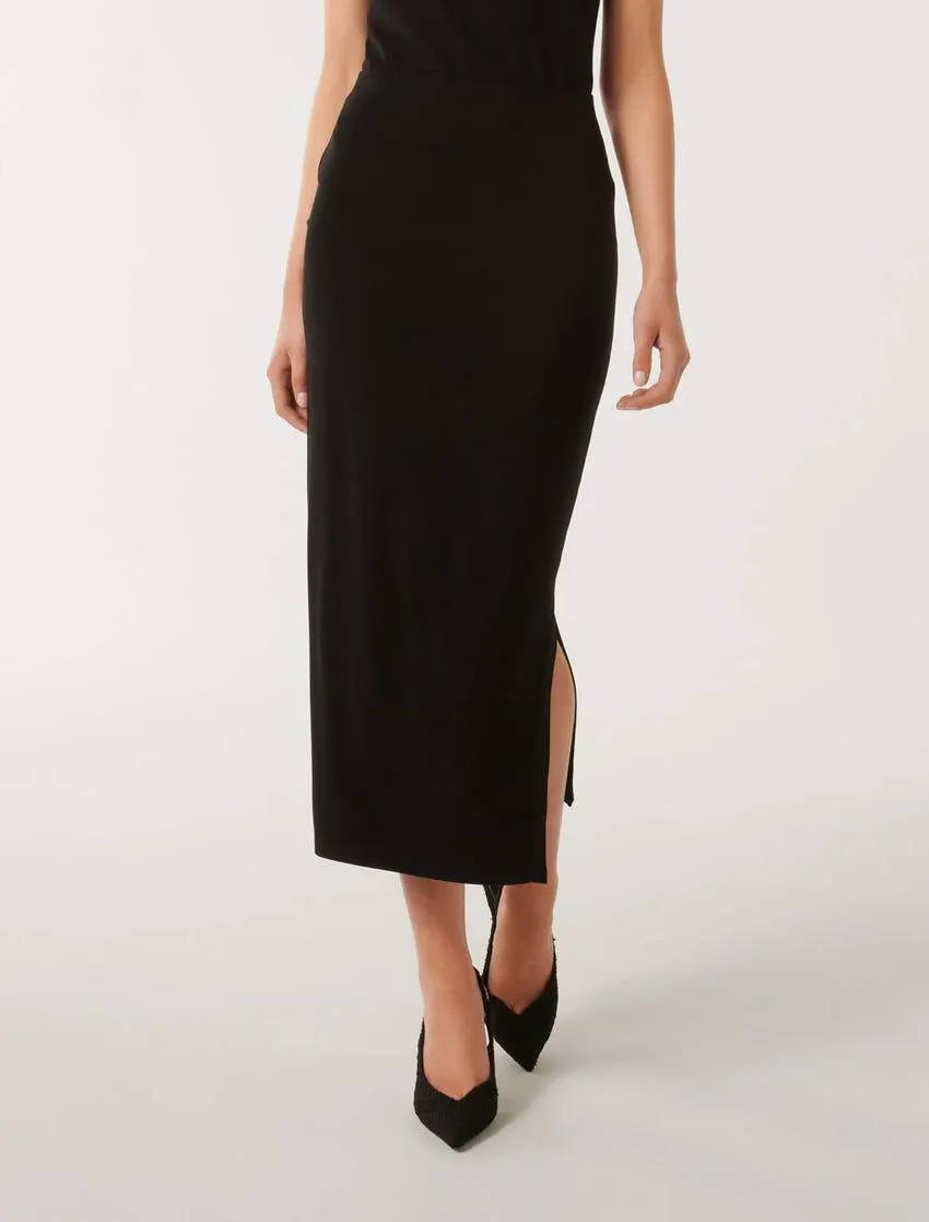 Joanna Jersey Column Midi Skirt