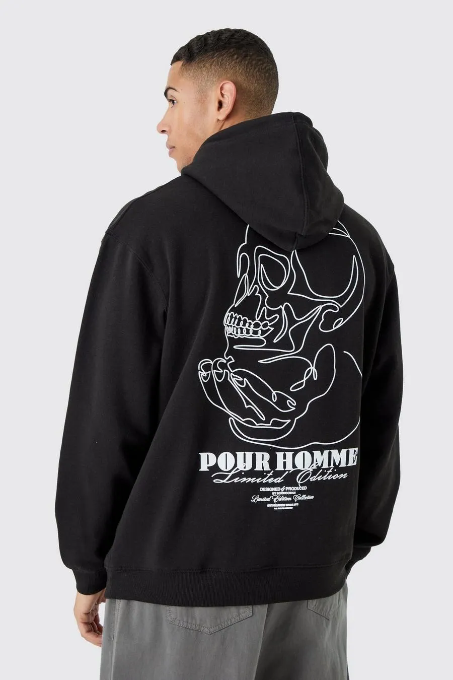 Oversized Skull Stencil Hoodie