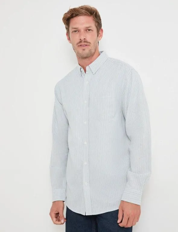 Rivers Cotton Stripe Long Sleeve Shirt
