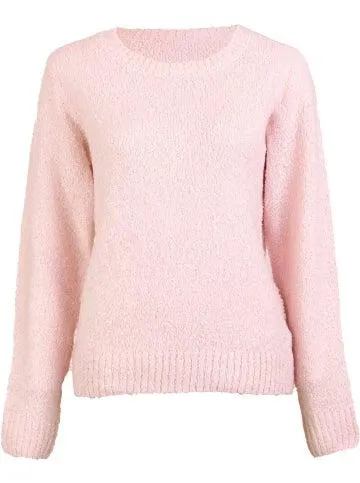 Women's Textured Soft Jumper in Light Pink