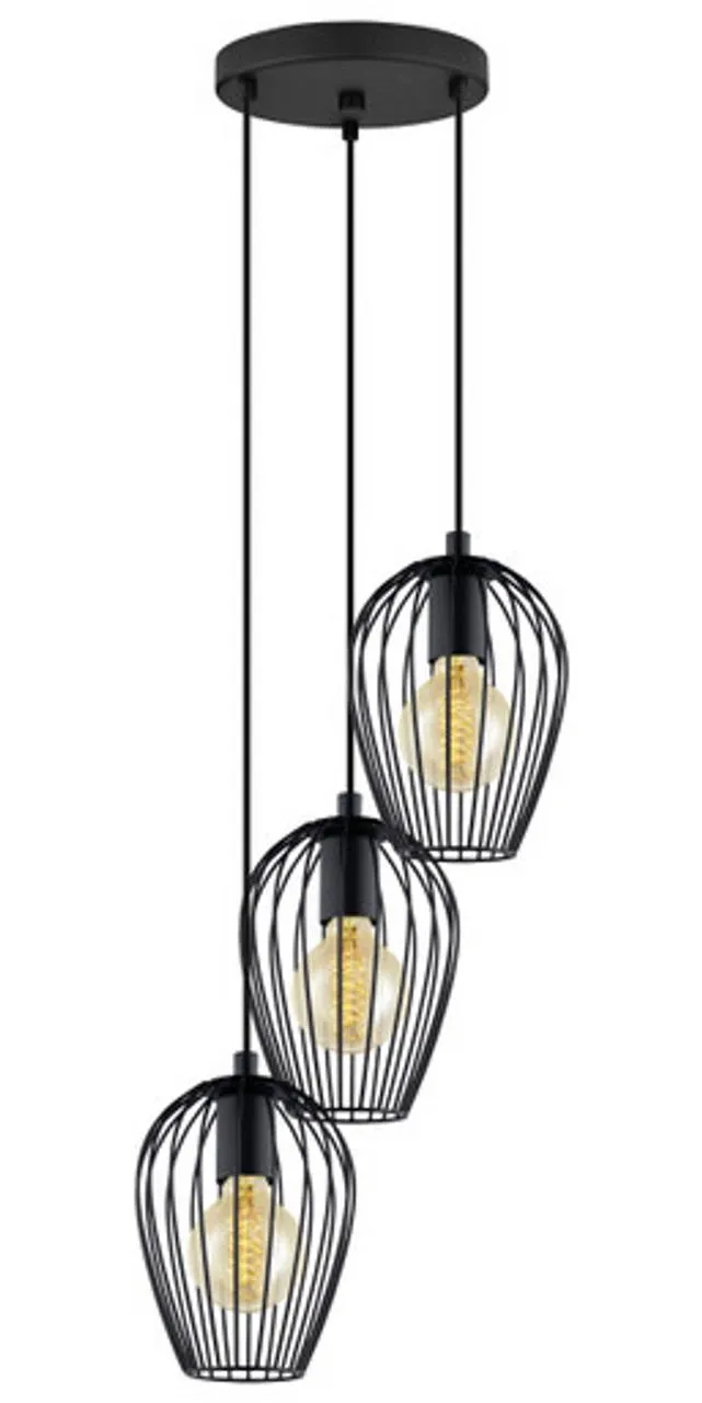 Newtown Black 3 Drop Pendant
