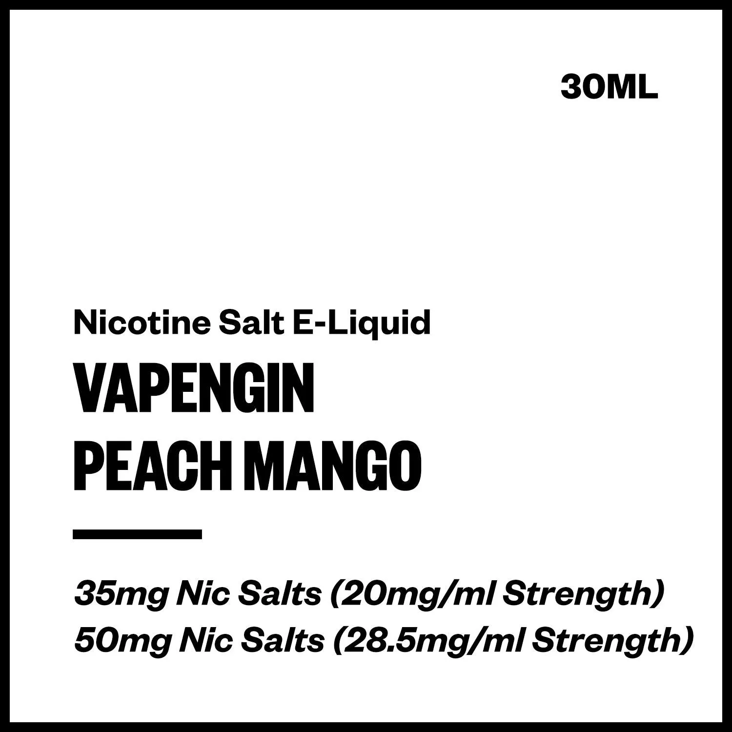 Vapengin - Peach Mango (Nic Salt E-Liquid 30ml)