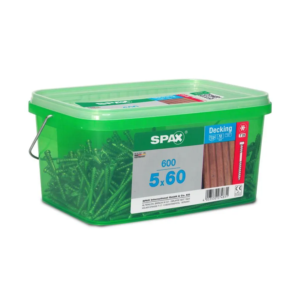 SPAX Deck Screw Stainless Steel M5 T304 60mm Value 600 Box