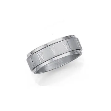 Stainless Steel Roman Numeral Ring