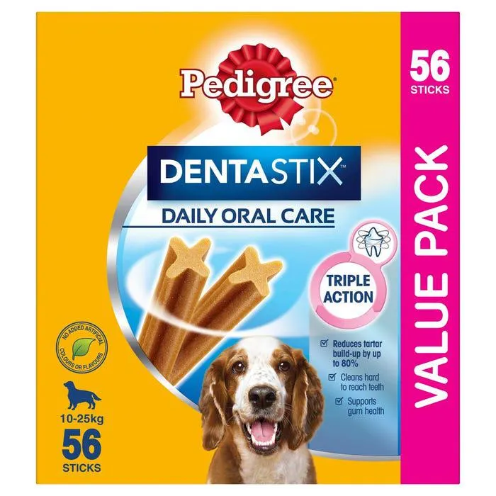 Pedigree Medium Breed Dentastix 56 Pack Dog Treats