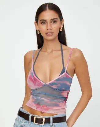 Printed Strappy Cami Top