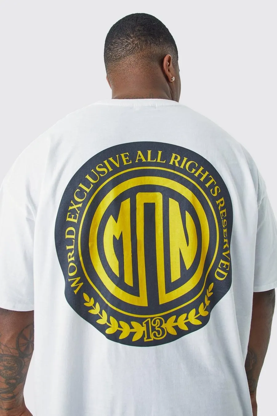 Plus Oversized Man Back Print T-shirt