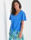 Ella J Tie Front Top, Blue