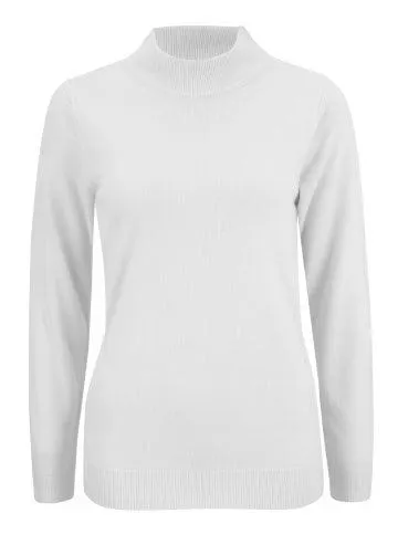 Women's High Neck Long Sleeved Super Soft Jumper in Winter White