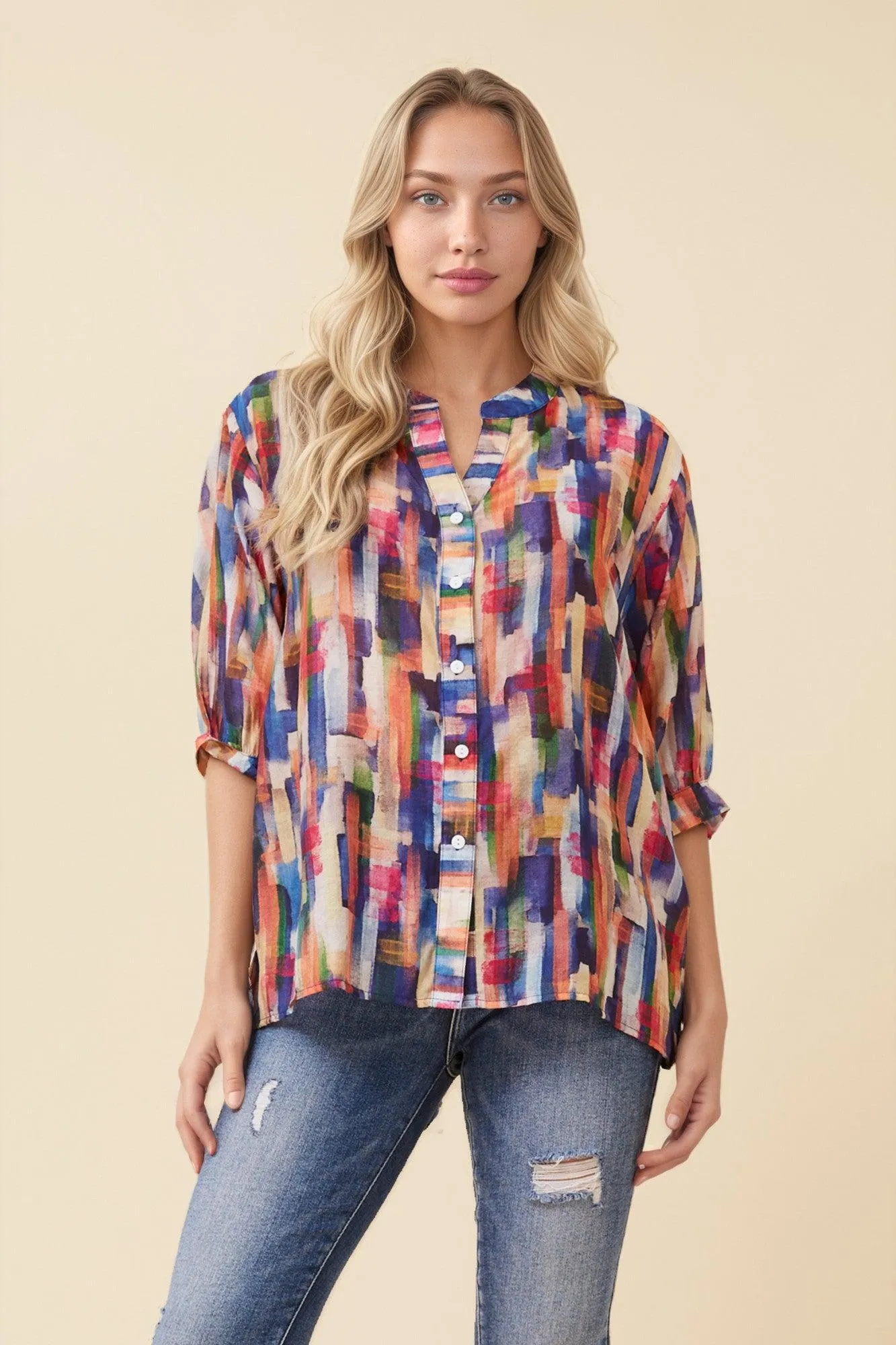 BELINA ABSTRACT PRINT SHIRT