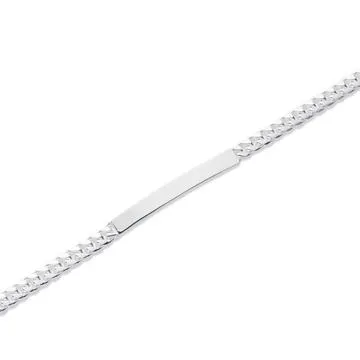 Sterling Silver 20cm Curb ID Bracelet