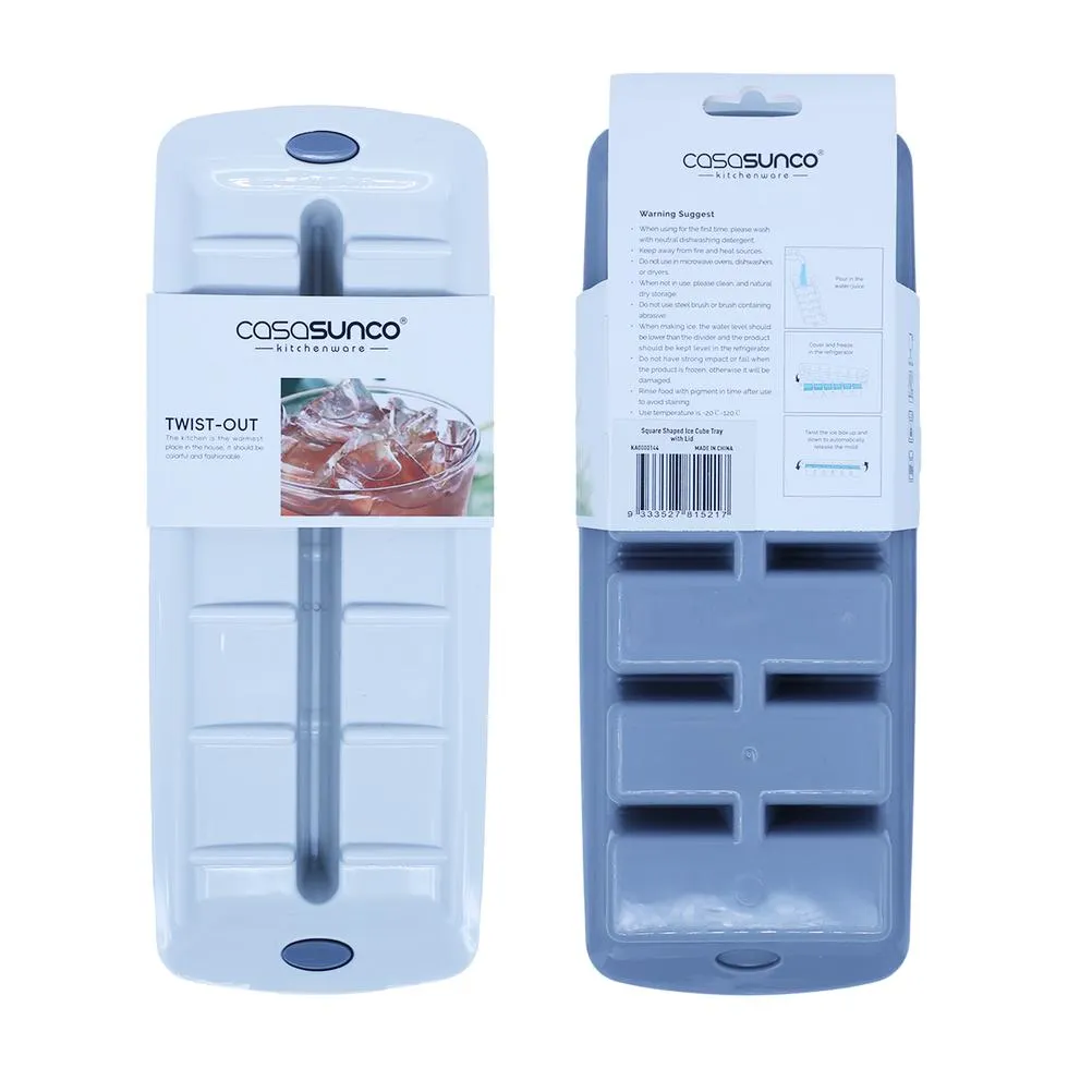 Square Shaped Ice Cube Tray with Lid