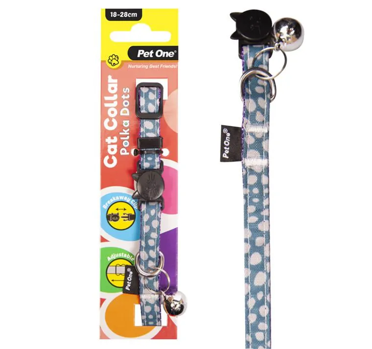 Pet One Cat Collar 18-28cm Polka Dots LB