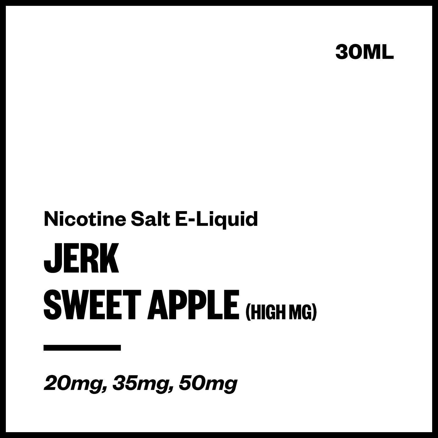 Jerk - Sweet Apple (High MG Nic Salt E-Liquid 30ml)