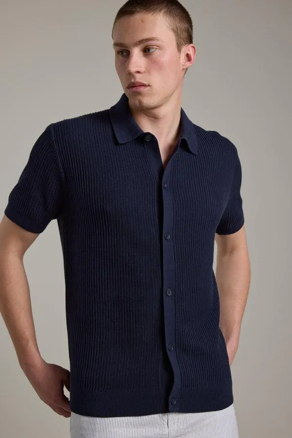 Barrows Knit Button Up Polo