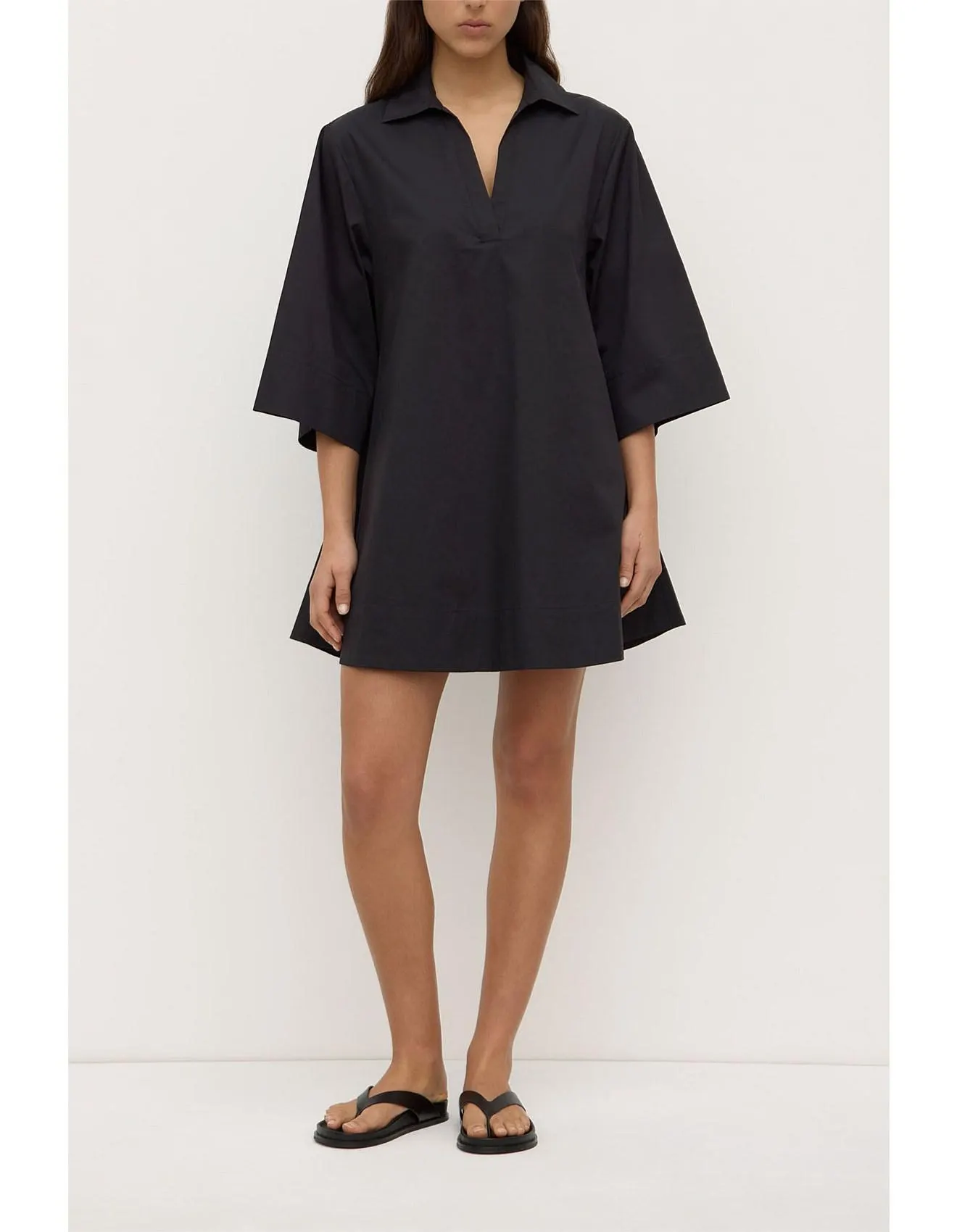 Claire Mini Shirt Dress Black