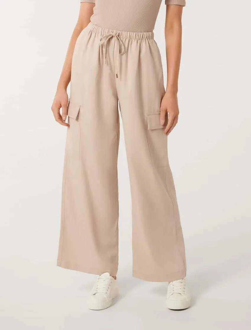 Elsie Elasticised-Waist Cargo Pants