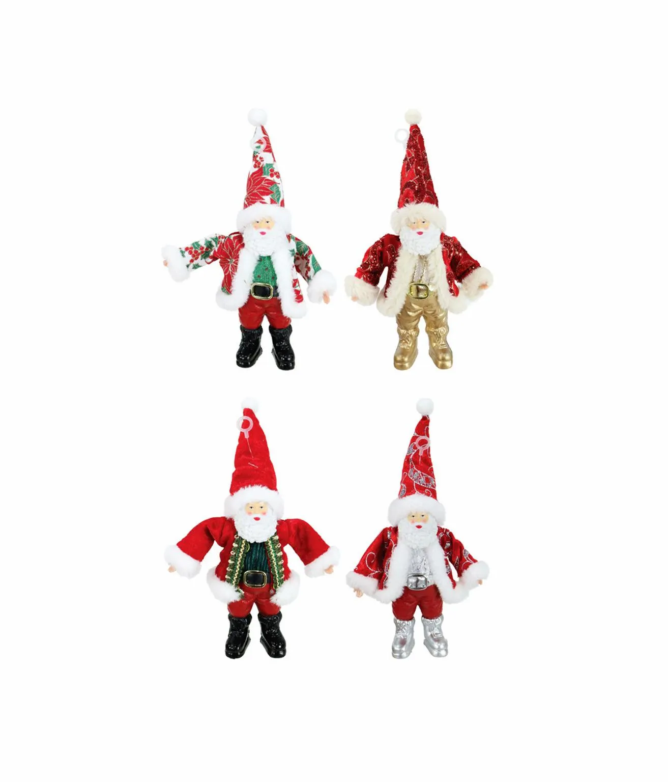 Glitzy Santa Figurine Assorted 18cm