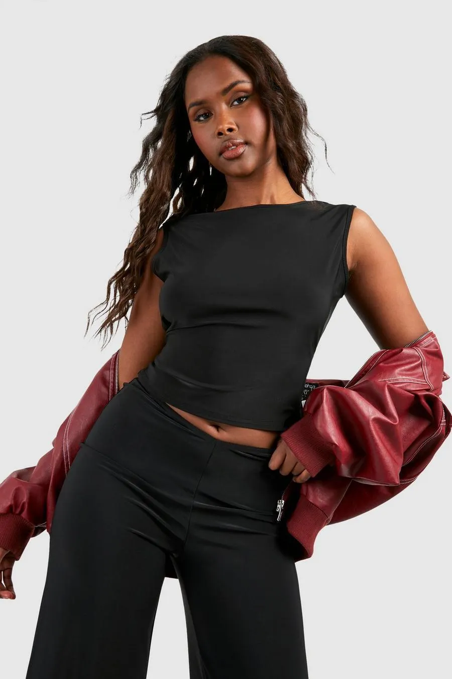 Slinky Cap Sleeve Backless Top