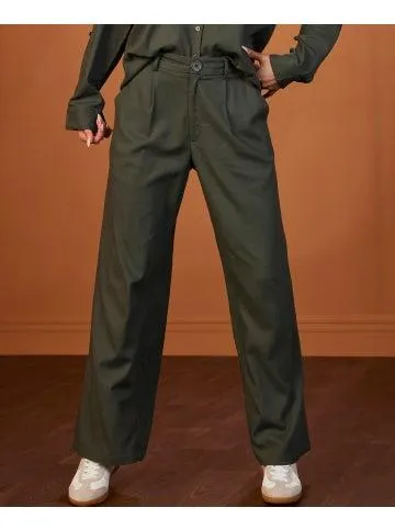 Women's Linen Blend Tailored Pants in Khaki