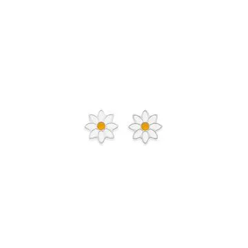 Sterling Silver Enamel Daisy Studs