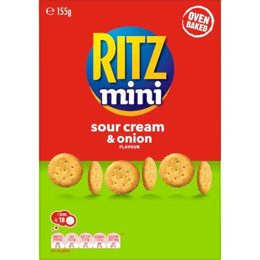 RITZ MINI MUNCHING SOUR CREAM & ONION 155G