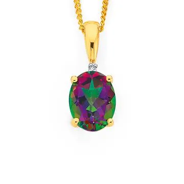 9ct Mystic Topaz Pendant