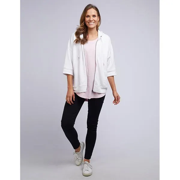 Beachy Zip Hoody White