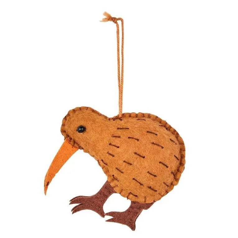Wonderland Fun Festive Felt Kiwi Bird Christmas Tree Decoration