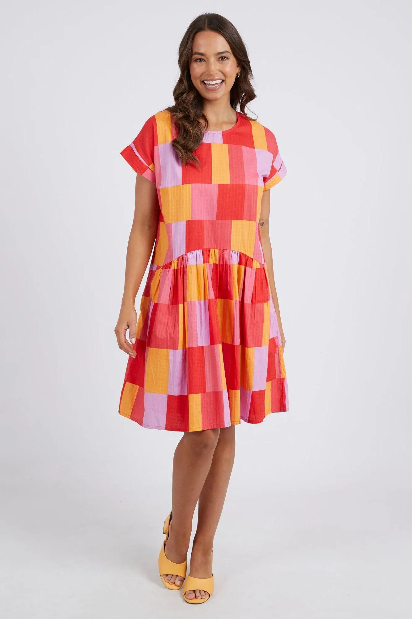 Soleil Check Dress | Orange