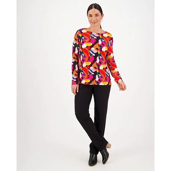 Round Neck Printed Top Aura