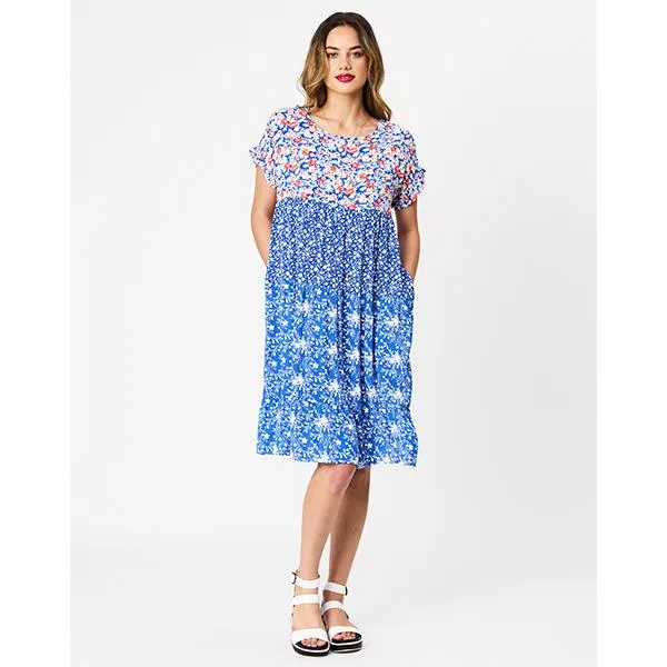 Linda Tiered Dress Blue