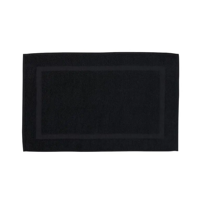 Living & Co Plush Terry Bath Mat Black 50cm x 80cm