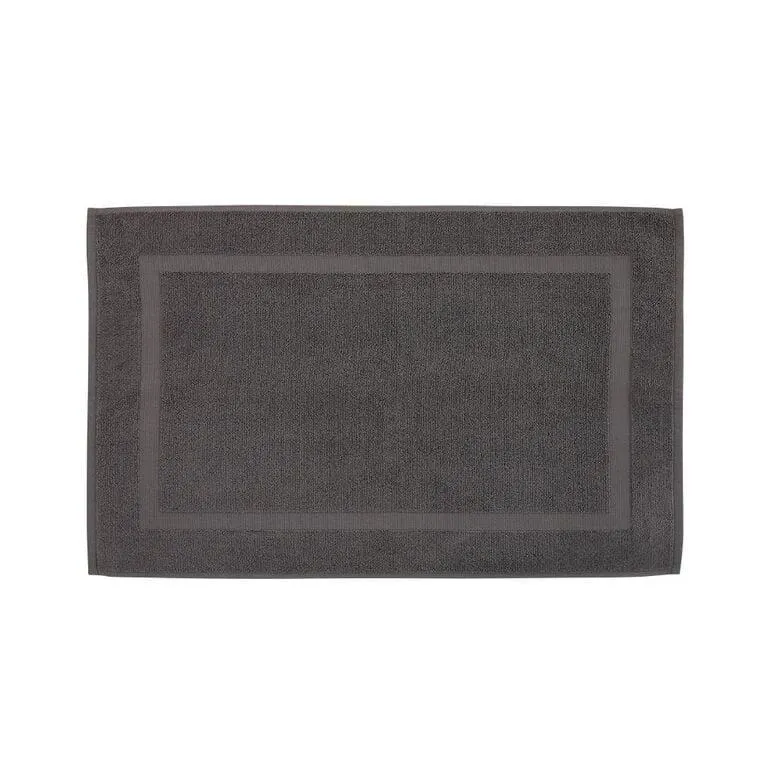 Living & Co Plush Terry Bath Mat Charcoal 50cm x 80cm