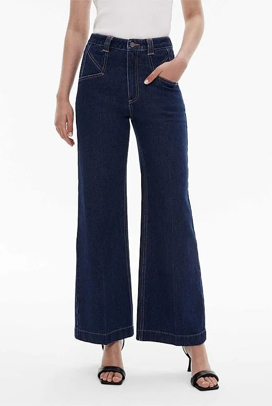 Wide Leg Angled Pocket Jean