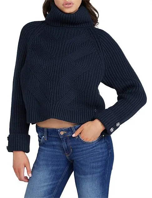 Long Sleeve Lois Rolled Up Knit Sleeve Sweater