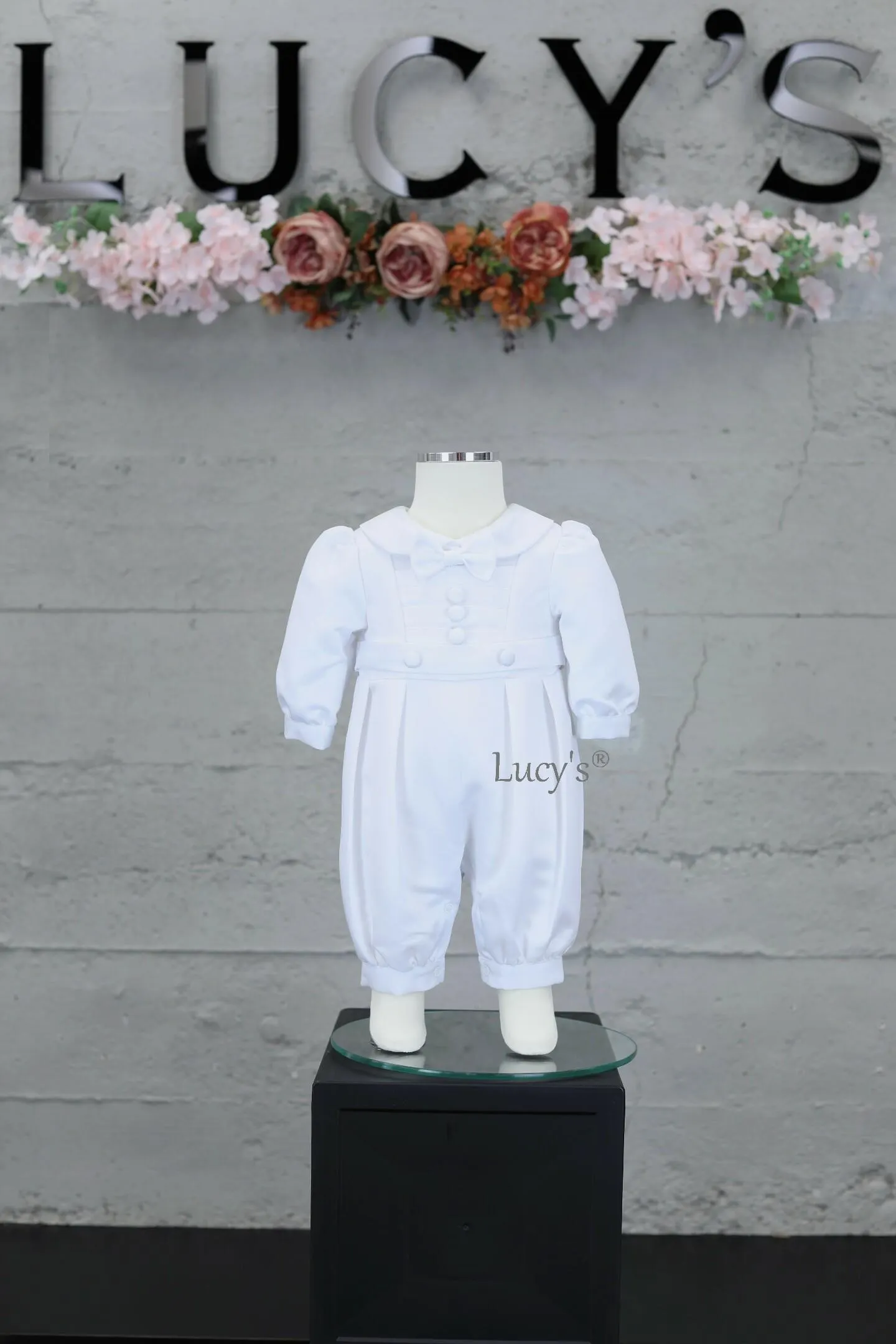 Jonathan Baby Boys Premium Christening/Baptism Romper - Nimble | Lucy's