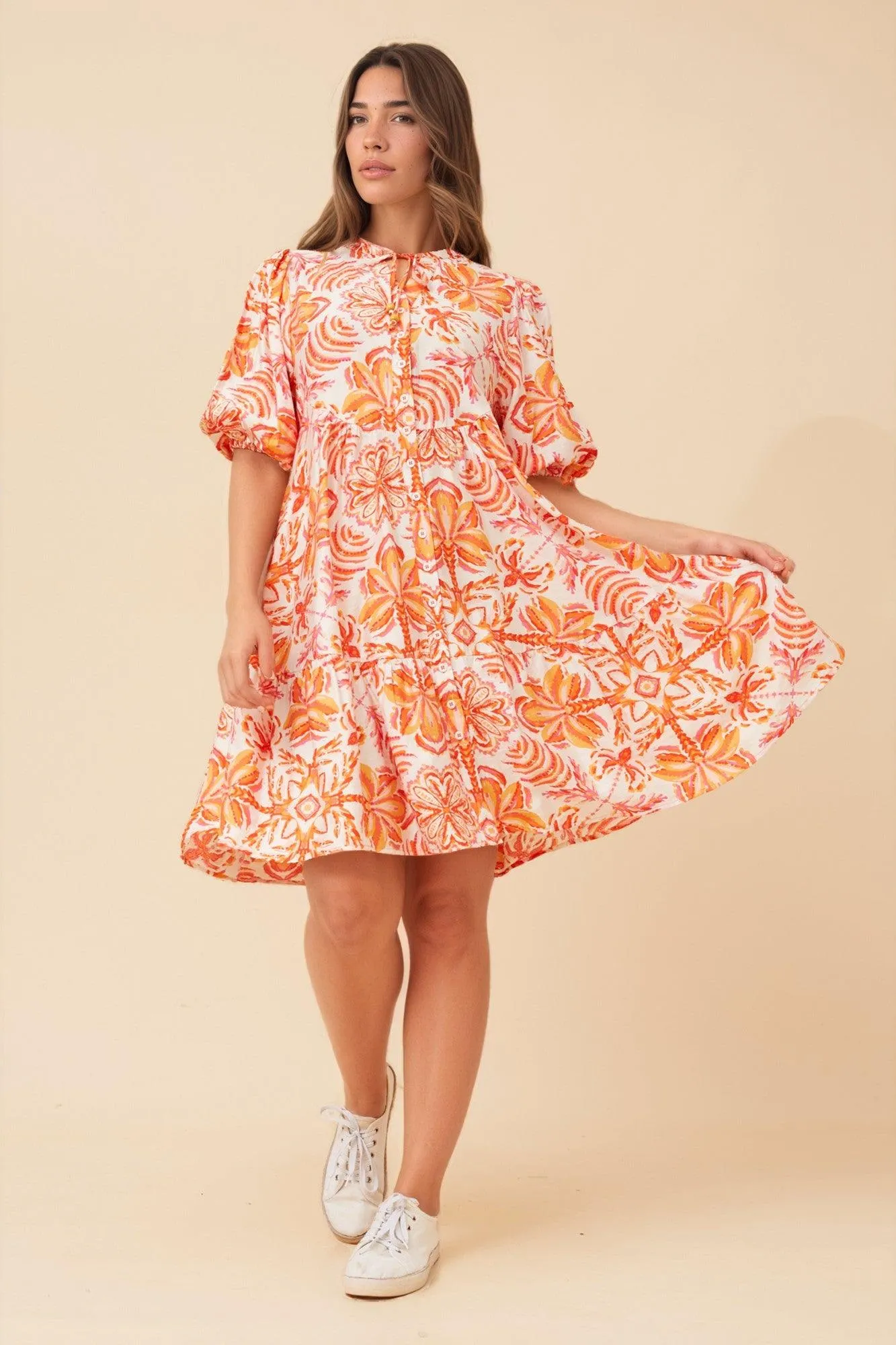 JAVANA ABSTRACT PRINT DRESS