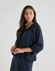 Whistle Polka Dot Bubble Hem Top, Navy