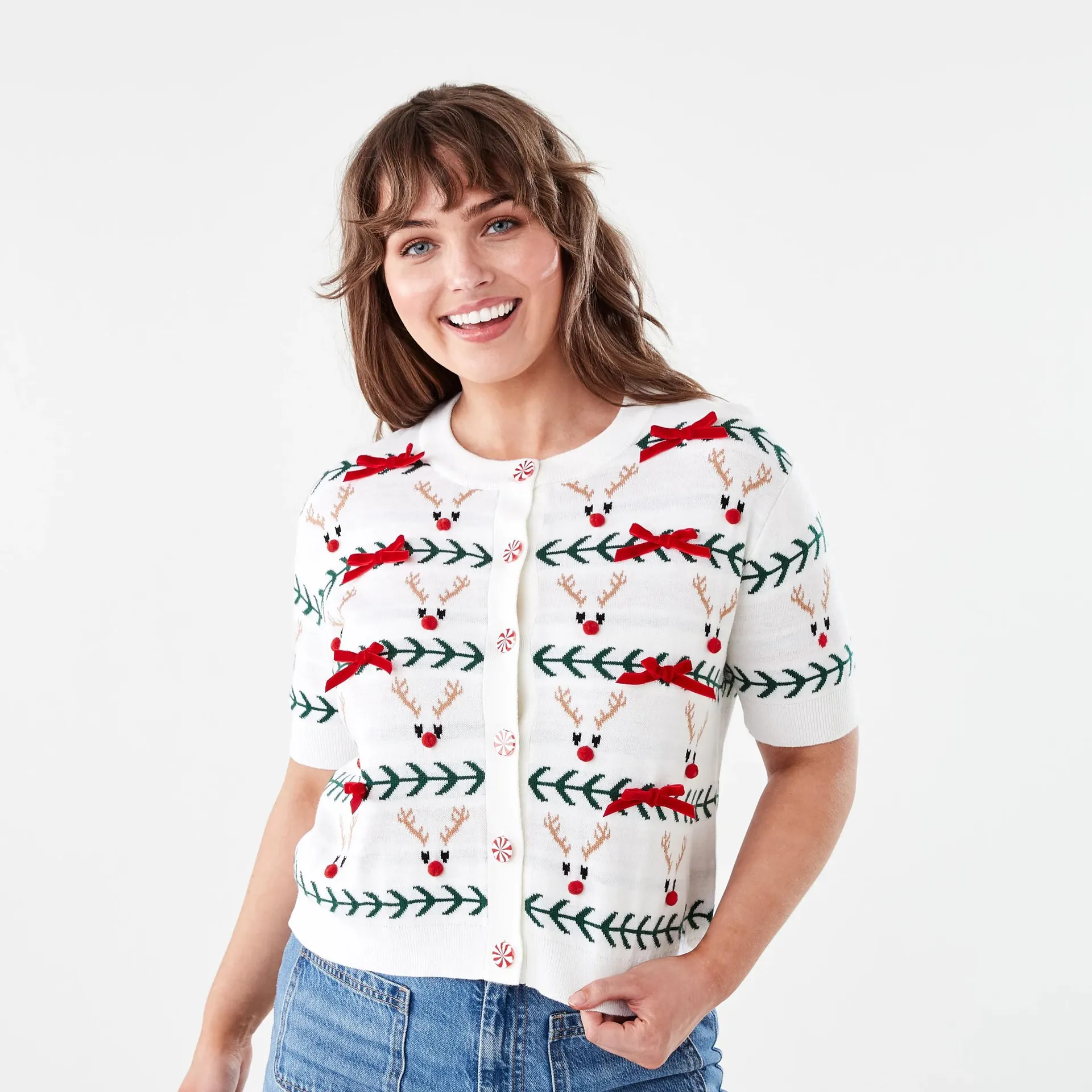 Short Sleeve Christmas Cardigan