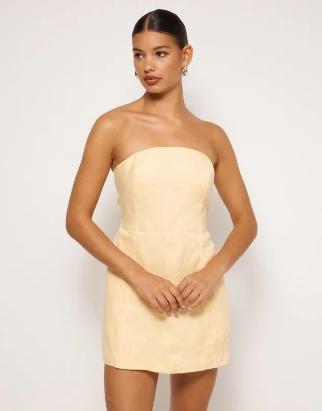 Fia Linen Strapless Mini Dress