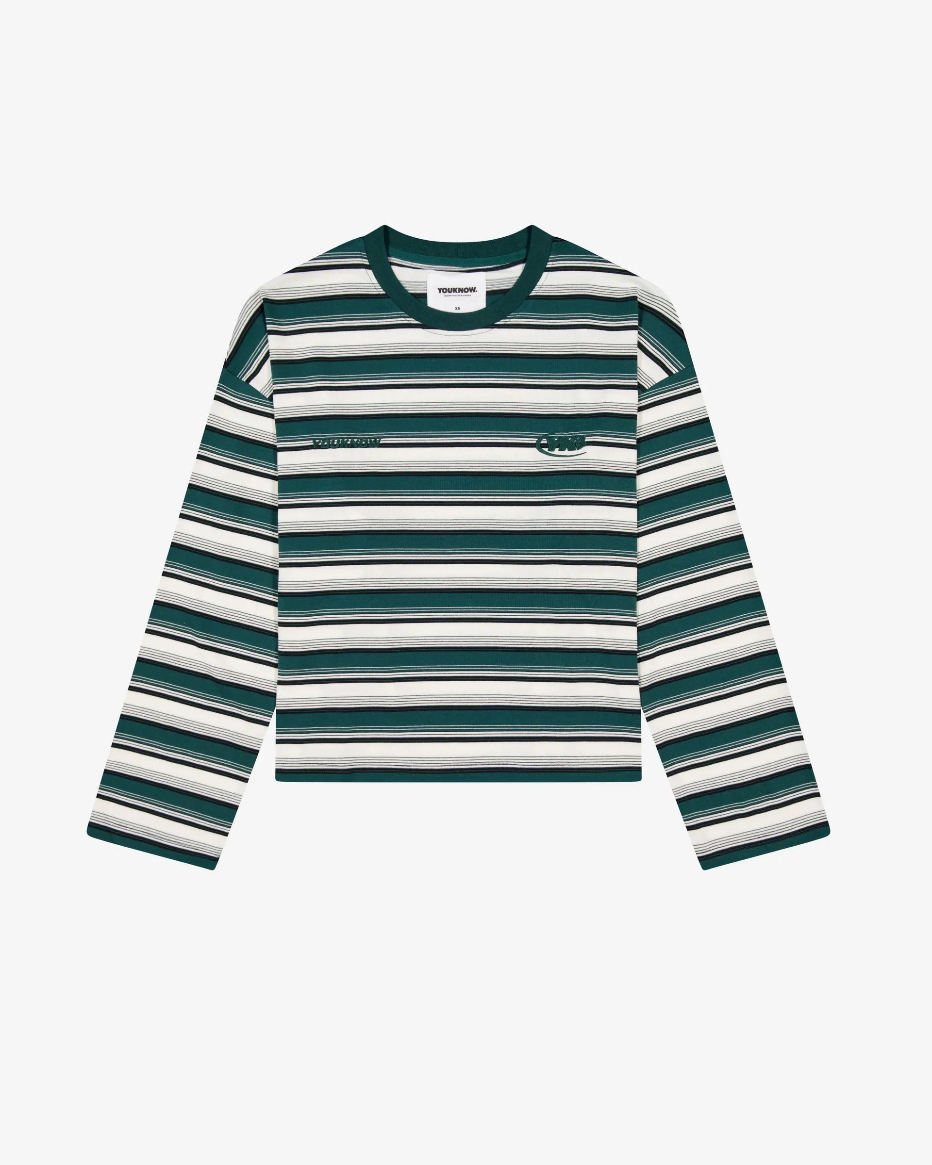 Striped Boxy Longsleeve | Teal Stripe
